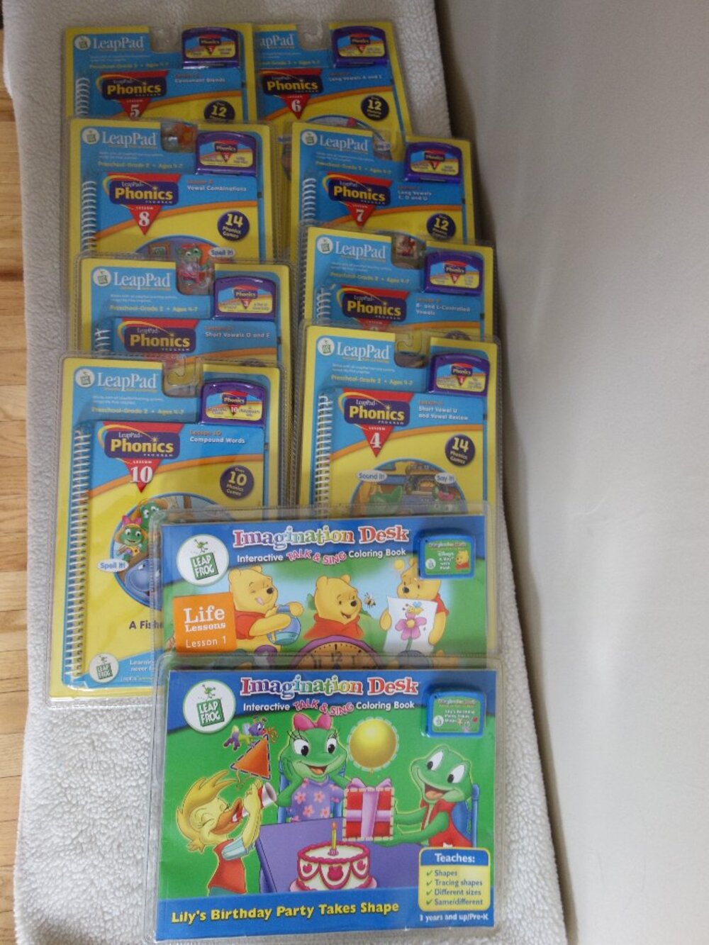 10 New LEAP FROG Phonics / Imagination Desk Books and Cartridges